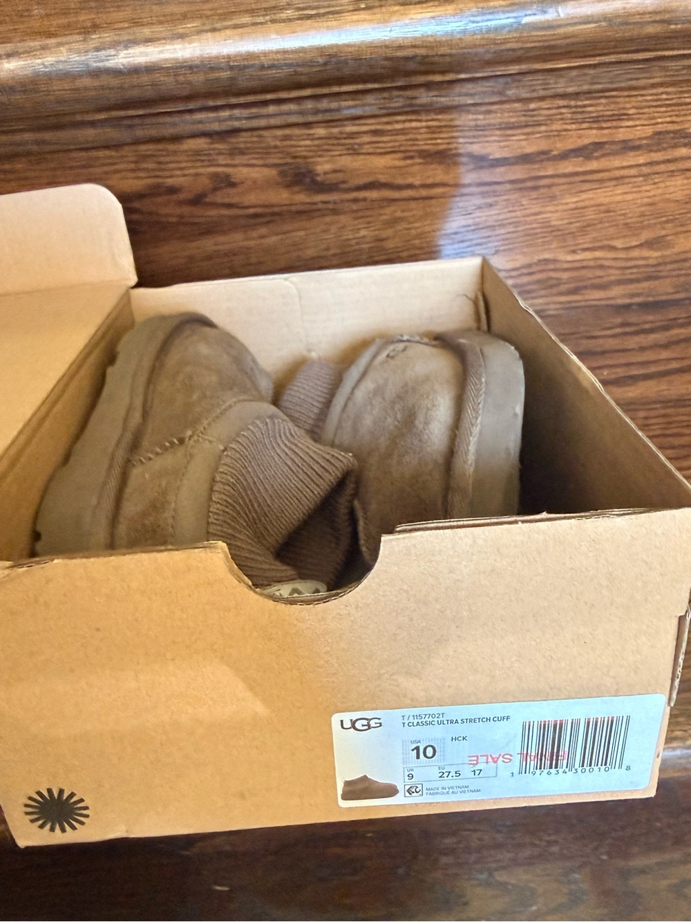 UGG Slip-On Mule with Stretch Cuff - Chestnut Brown Boys/Girls